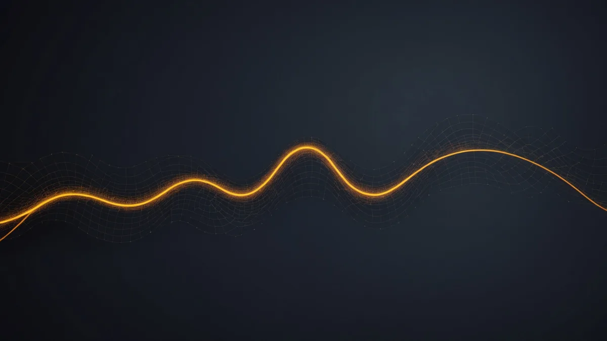 Abstract graph visualization representing equipment condition degradation curve over time