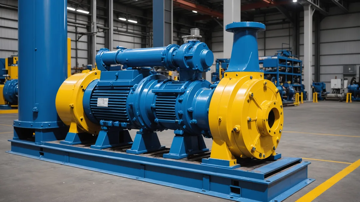 Industrial centrifugal pump assembly showing mounting points for vibration sensors