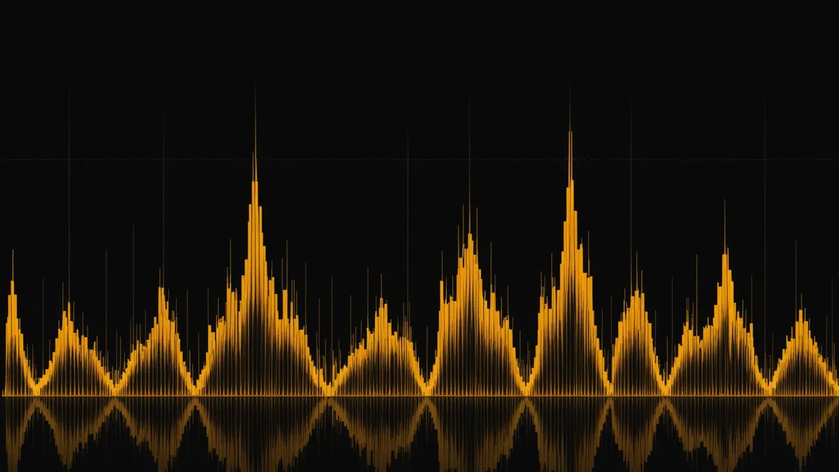 Vibration spectrum analysis showing fault patterns for rotating equipment